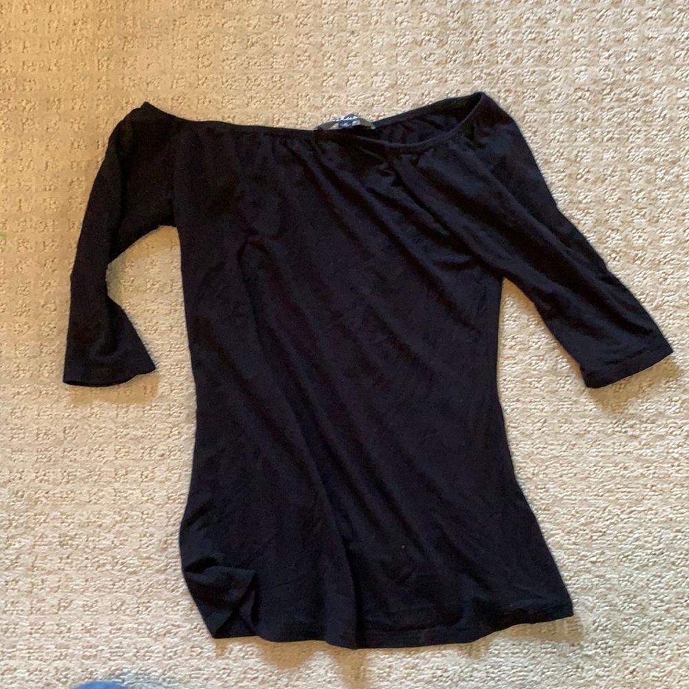 Black off the shoulder shirt